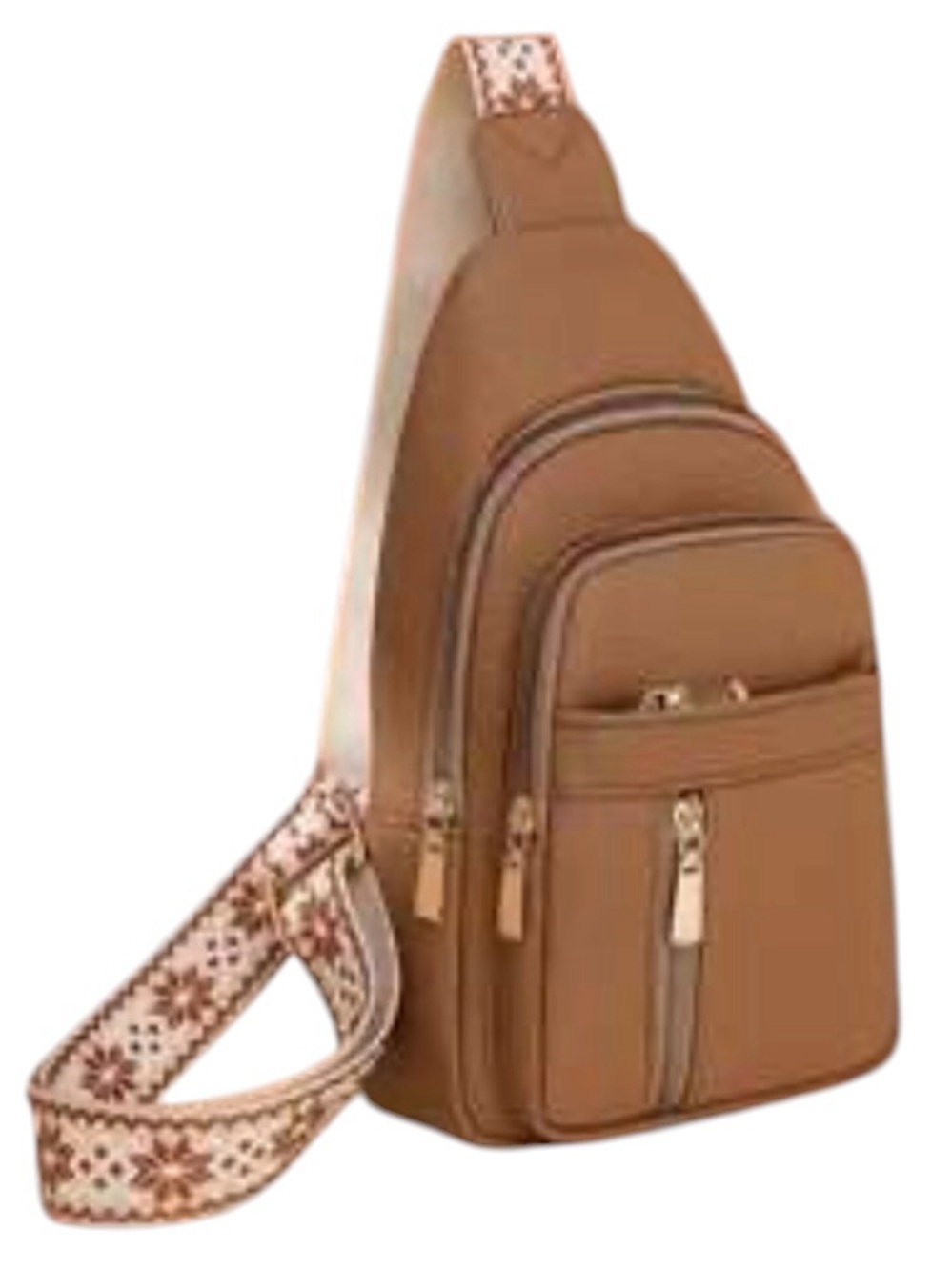 Boutique Brown Vegan Pebbled Leather Sling Bag - NWT